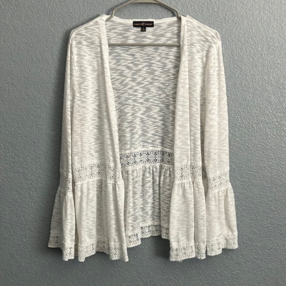Almost Famous White Cardigan Sweater Open Front